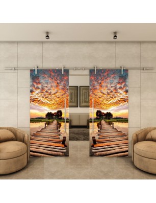 Glasschiebetür PIPE-LINE - Fotoprint Modell 155 | Glastuershop24