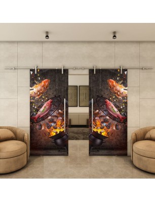 Glasschiebetür PIPE-LINE - Fotoprint Modell 287 | Glastuershop24