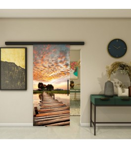 Glasschiebetür BLACK-LINE - Fotoprint Modell 47 | Glastuershop24