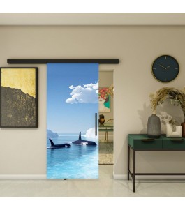 Glasschiebetür BLACK-LINE - Fotoprint Model 129 | Glastuershop24