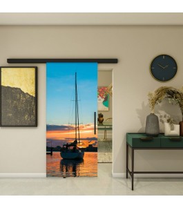 Glasschiebetür BLACK-LINE - Fotoprint Modell 135 | Glastuershop24