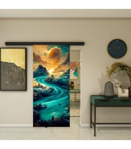 Glasschiebetür BLACK-LINE - Fotoprint Modell 138 | Glastuershop24