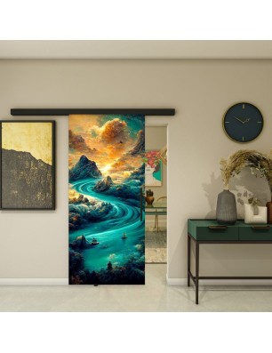 Glasschiebetür BLACK-LINE - Fotoprint Modell 138 | Glastuershop24