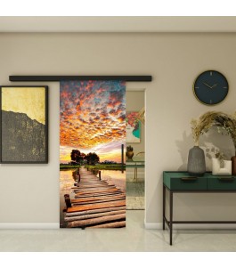 Glasschiebetür BLACK-LINE - Fotoprint Modell 155 | Glastuershop24
