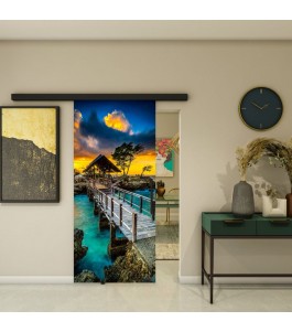 Glasschiebetür BLACK-LINE - Fotoprint Model 185 | Glastuershop24
