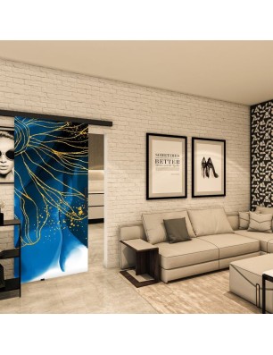 Glasschiebetür BLACK-LINE - Fotoprint Modell 77 | Glastuershop24