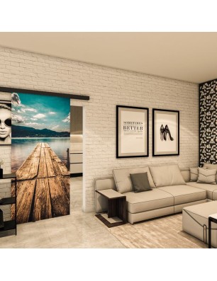 Glasschiebetür BLACK-LINE - Fotoprint Modell 182 | Glastuershop24