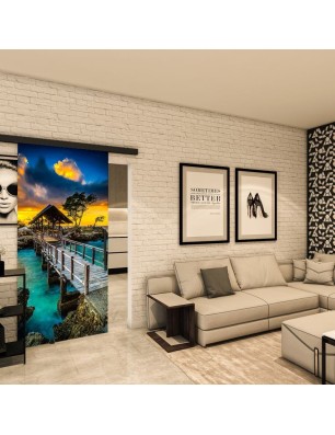 Glasschiebetür BLACK-LINE - Fotoprint Model 185 | Glastuershop24