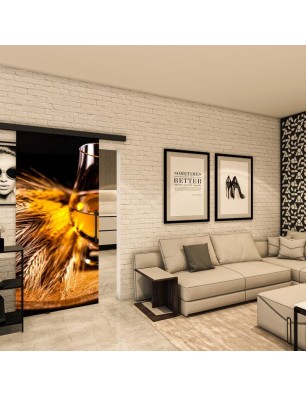 Glasschiebetür BLACK-LINE - Fotoprint Modell 218 | Glastuershop24