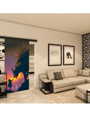 Glasschiebetür BLACK-LINE - Fotoprint Modell 243 | Glastuershop24
