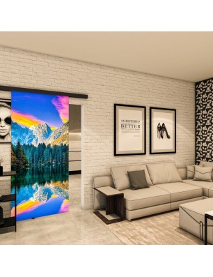 Glasschiebetür BLACK-LINE - Fotoprint Modell 321 | Glastuershop24
