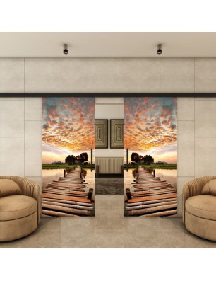 Glasschiebetür BLACK-LINE - Fotoprint Modell 47 | Glastuershop24