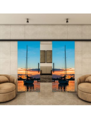 Glasschiebetür BLACK-LINE - Fotoprint Modell 135 | Glastuershop24