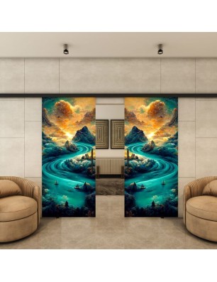 Glasschiebetür BLACK-LINE - Fotoprint Modell 138 | Glastuershop24