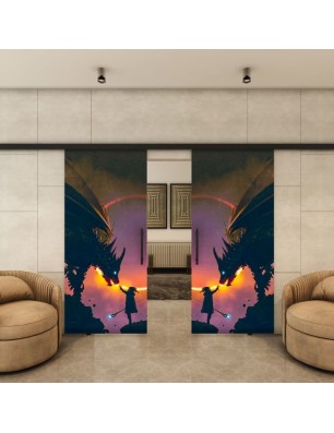 Glasschiebetür BLACK-LINE - Fotoprint Modell 243 | Glastuershop24